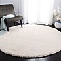 Safavieh Shag Collection 8' Round Indoor Area Rug, Machine Made, Ivory (SG151-1212-8R)~#|#~CFFE1535-4735-4095-884B57B93142C99E_sc7