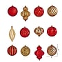 Nearly Natural Holiday Lux Shatterproof Red Christmas Tree Ornament Set, 100mm, 12/Set (D1004-RD)~#|#~D00F88E6-37E0-4A68-9FD8EC3444321B0A_sc7