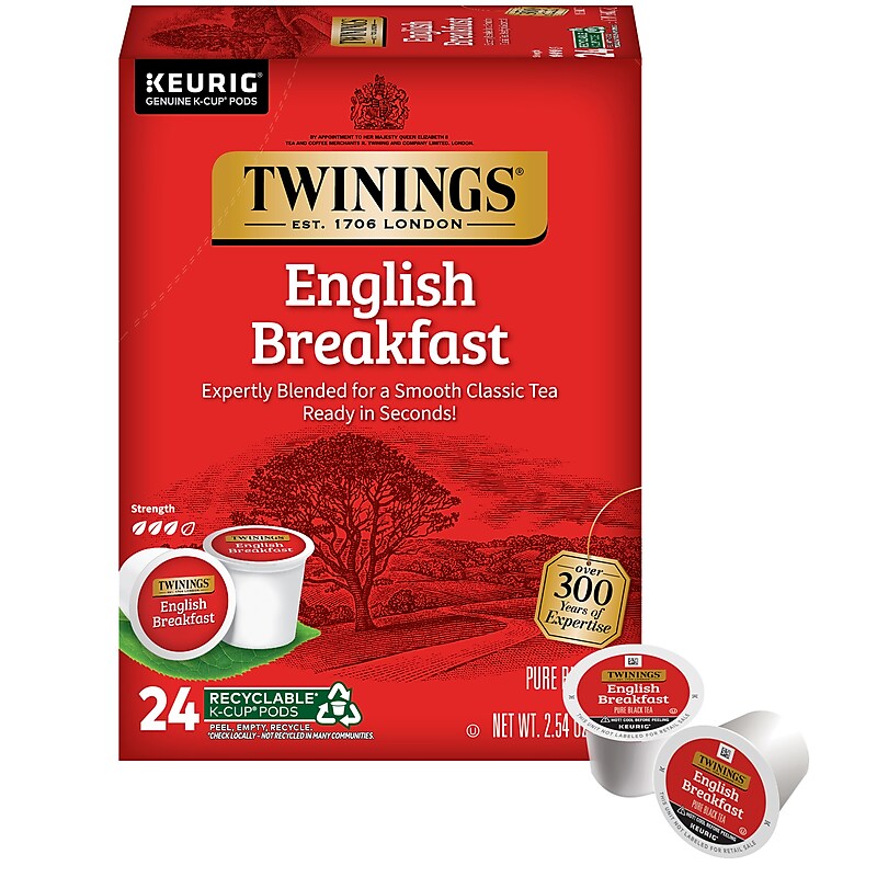 Twinings English Breakfast Black Tea, Keurig® K-Cup® Pods, 24/Box (TNA85780) image 1