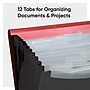 Smead Heavy Duty Plastic Accordion File, 12 Pocket, Letter, Red/Black (70866)~#|#~D0162A14-7C9D-4E1D-B5FCC351307FD478_sc7