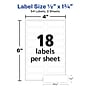 Avery No-Iron Fabric Labels on 4" x 6" Sheets, 1/2" x 1-3/4", White, Non-Printable, 54 Labels/Pack (40720)~#|#~D01A06C8-A3FA-4363-9EAA345FDF7603F5_sc7