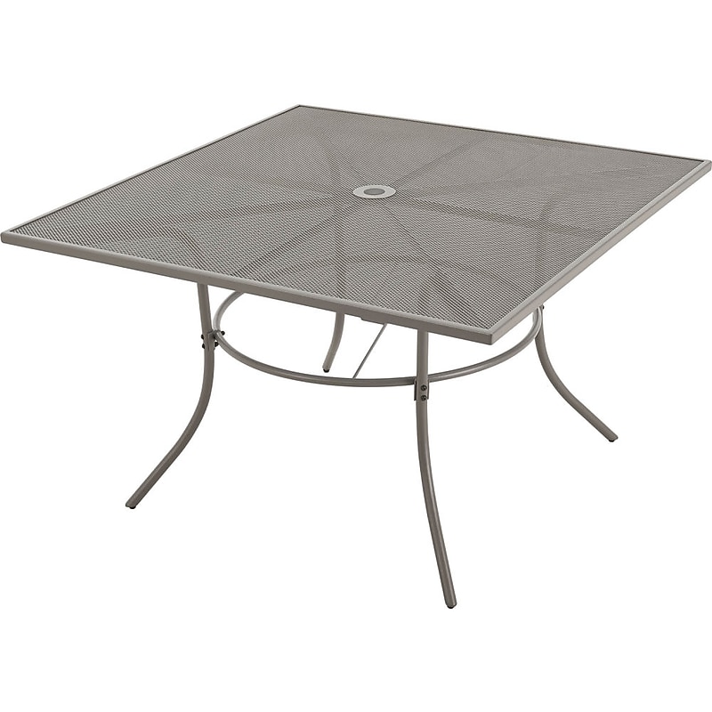 Global Industrial 48" Square Outdoor Cafe Table, Steel Mesh, Gray (262081GY) image 1