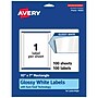 Avery Laser/Inkjet Rectangle Multipurpose Labels, 7"  x 10", Glossy White, 100/Box (94263)~#|#~D01D354C-EAE9-4701-84BA58FBE6B3F1F7_sc7