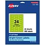 Avery Oval Multipurpose Labels, 1" x 2", Bright Green, 480/Pack (94053)~#|#~D0223D5A-5DD2-4669-9C505989527854F2_sc7