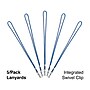 Staples Lanyards with Swivel Clip, 36" Length, Nylon, Blue, 5/Pack (20228-US)~#|#~D023BB39-8674-4B4B-8D8EAAA56C8D8E8E_sc7