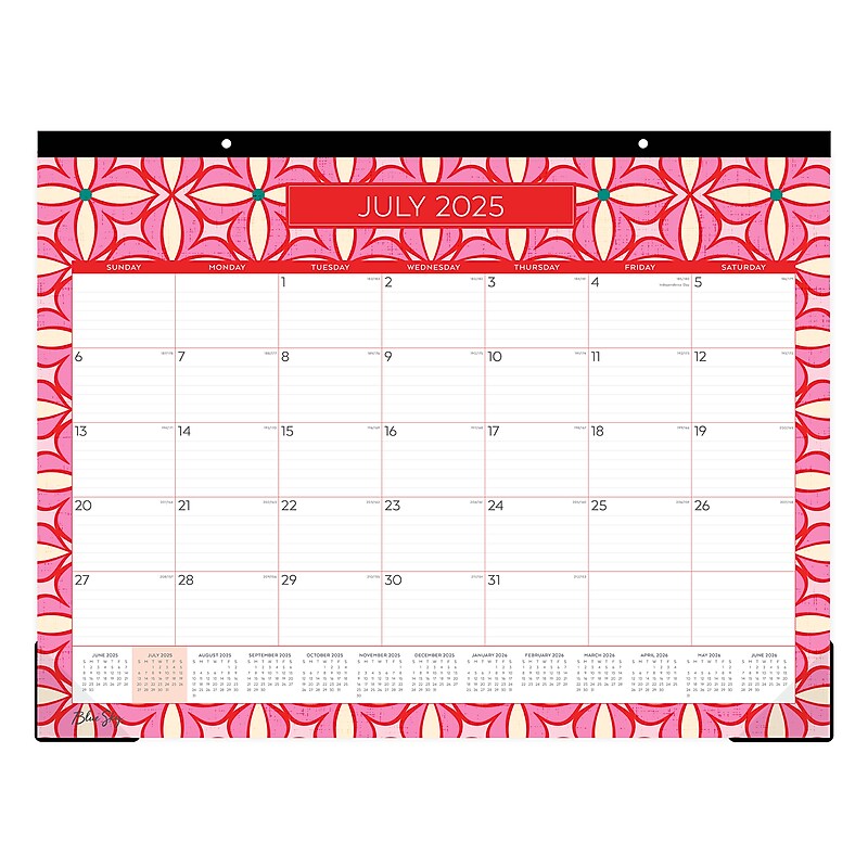 2025-2026 Blue Sky Kassiani Bright 22" x 17" Academic Monthly Desk Pad Calendar, Multicolored (155786) image 1