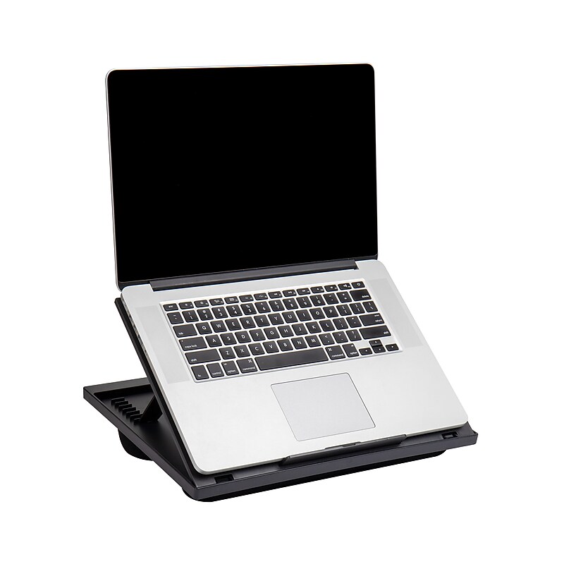 Mind Reader 11" x 14.75" Plastic Lap Desk with Cushion, Black (LTADJUST-BLK) image 1
