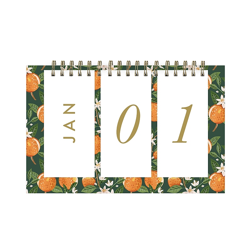 Blue Sky 7" x 4.5" Undated Calendar, Oranges Green (155577) image 1