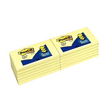 Post-it® Pop-up Notes, 3" x 5", Canary Yellow, 100 Sheets/Pad, 12 Pads/Pack (R350-YW)