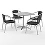 Flash Furniture Lila Indoor-Outdoor Table Set with 4 Chairs, 31.5" x 31.5", Aluminum/Black (TLH32SQ020BKCH4)~#|#~D0363692-B797-4AC8-9FC4BB59AC3BECC0_sc7