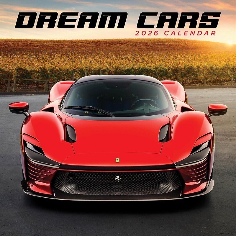 2026 TF Publishing Dream Cars 12" x 12" Monthly Wall Calendar, Multi (26-1008) image 1
