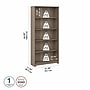 Bush Furniture Cabot 66"H 5-Shelf Bookcase with Adjustable Shelves, Ash Gray (WC31266)~#|#~D041114C-F584-4471-B4CE223BFE453EB1_sc7