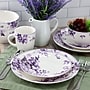 Elama Traditional Rose Stoneware Dinnerware Set, Purple, 16 Piece~#|#~D04532C6-6C41-42CF-B6E253FC41B3630C_sc7