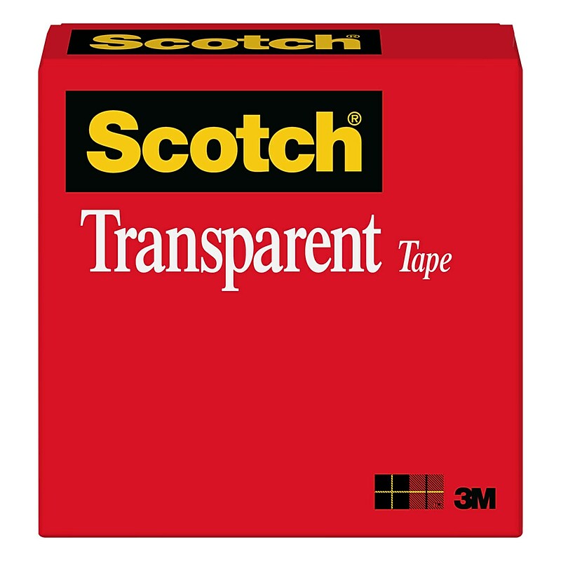 Scotch Transparent Clear Tape Refill, 1" x 72 yds., 3" Core, Clear (600-12592) image 1