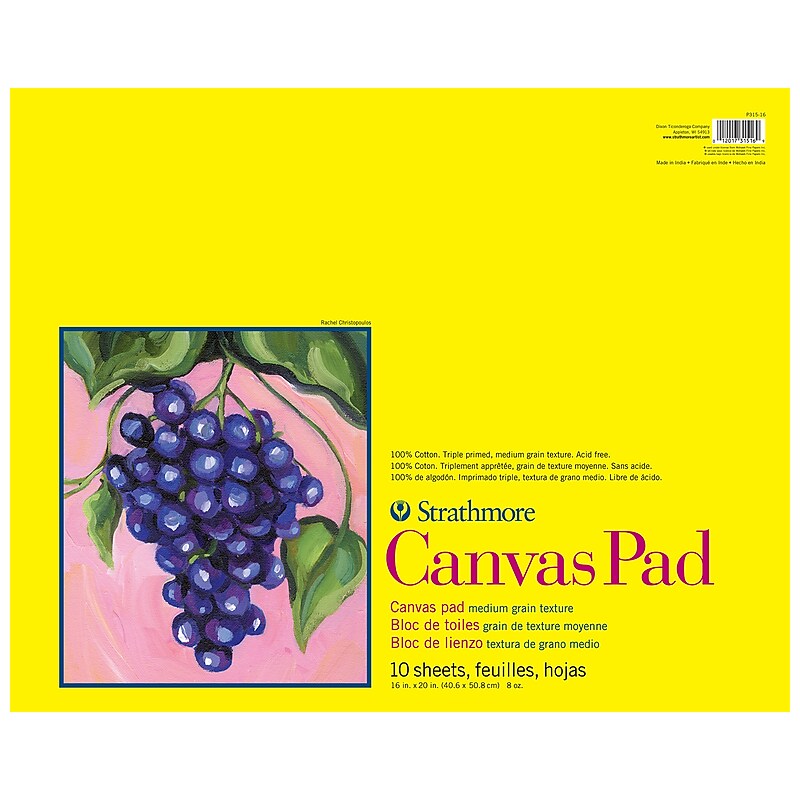 Strathmore 300 Series, 16" x 20" Tape Bound Canvas Pad, 10 Sheets/Pad (STTP31516) image 1