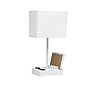 Simple Designs Rectangular Multi-Use 1 Light 15.3" LED Table Lamp with 2 USB Ports and Charging Outlet, White (LT1110-WOW)~#|#~D04C3956-AA71-4FC6-9F680EA650FB9FE5_sc7