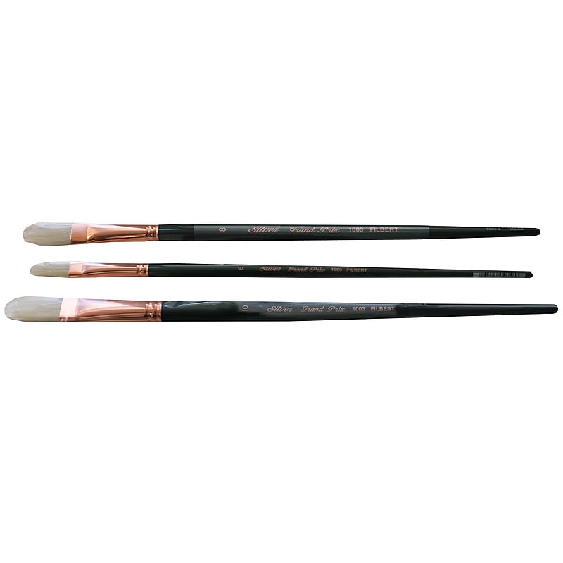 Silver Brush Natural Hog Bristle, Filbert Brush, 4/Pack (SLVGP1077) image 1