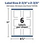 Avery Laser/Inkjet Square Waterproof Multipurpose Labels, 2.75"  x 2.75", White, 600/Box (94109)~#|#~D04D0515-39E8-4288-B9AC70C88FA3ABC7_sc7