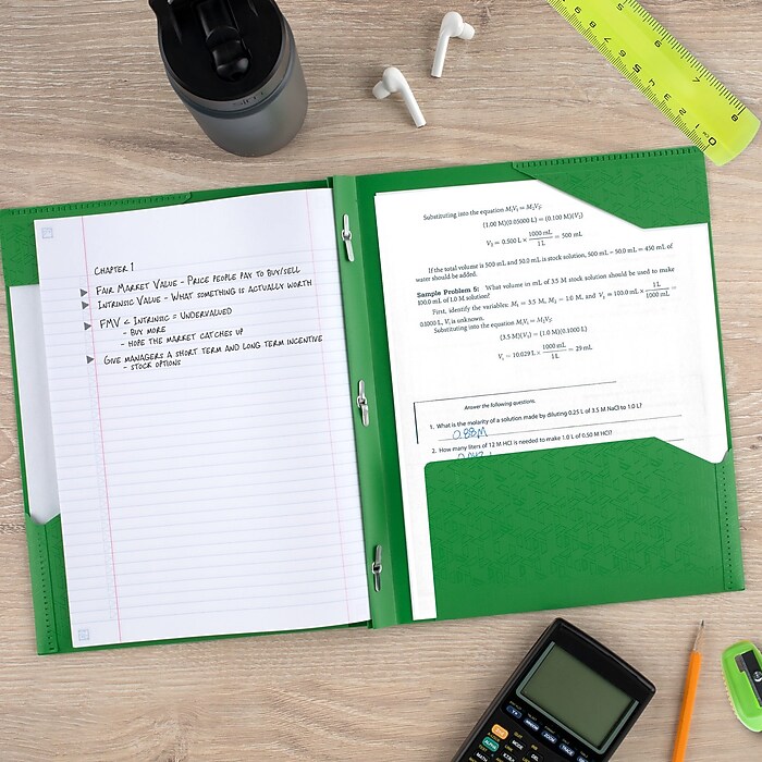Five Star 2-Pocket Plastic Presentation Folder with Fasteners