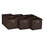 Household Essentials Medium Folding Fabric Storage Bin, 11" x 11"x 11", 23 Qt., Brown, 6/Pack (822-1)~#|#~D04F32EF-C8BA-4915-9B725AC2EFA52879_sc7