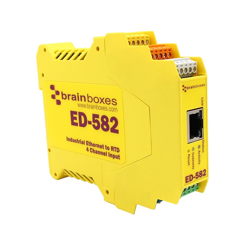 Brainboxes Ethernet to 4-Channel RTD Input, Yellow (ED-582) image 1