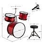 Hey Play Kids Drum Set with Throne Stool, Red, 3 Pieces/Set (80-TT0078-RD)~#|#~D06AB7B3-1C4C-421F-993B27592ACAF370_sc7