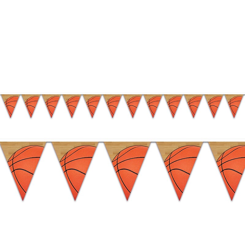 Beistle Basketball Pennant Banners, Multicolored, 3/Pack (53684) image 1