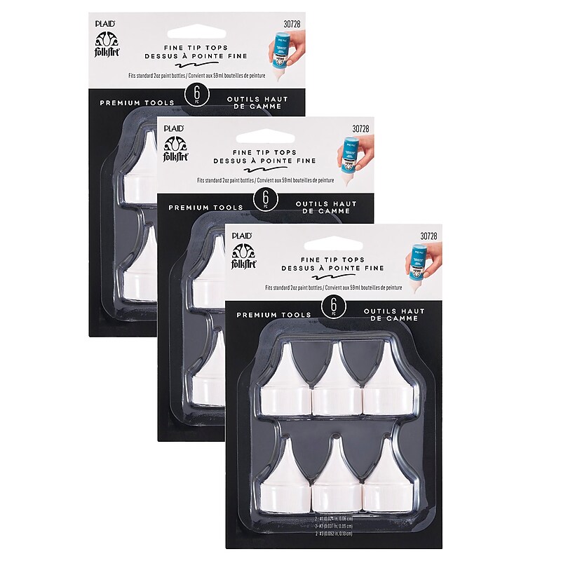 FolkArt Bottle Top Writer Tips Paint Tools, 6/Pack, 3 Packs/Bundle (FLK30728-3) image 1