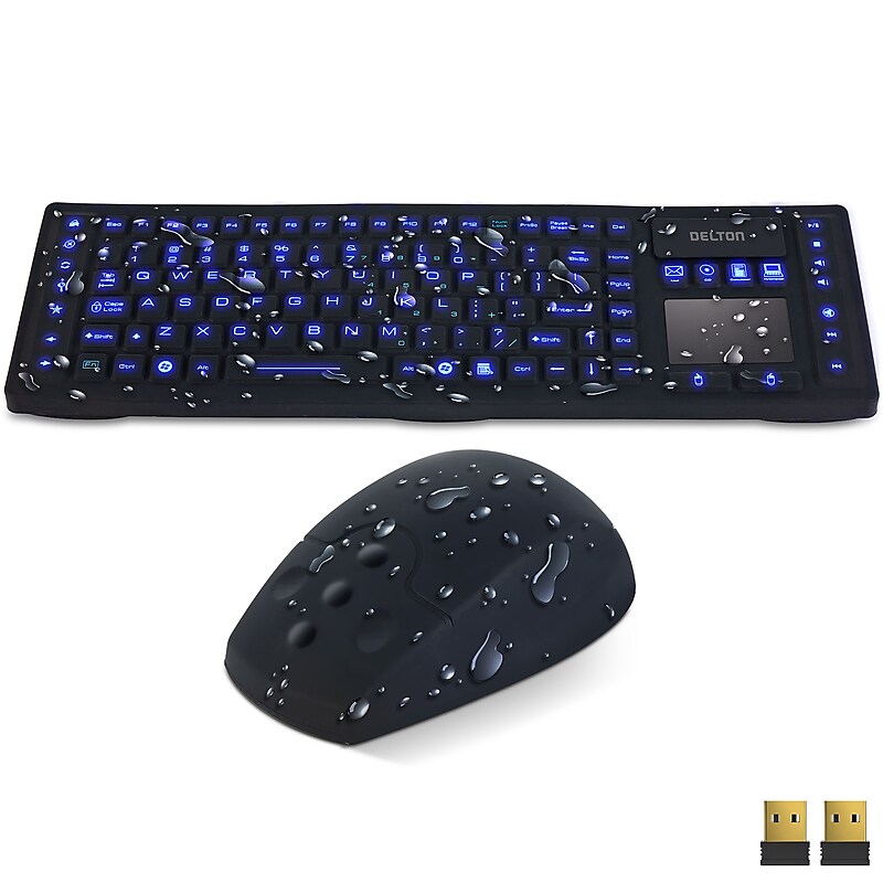 Delton M90/M44 Wireless Keyboard and Optical Mouse Combo, Black (DKMKITWM91-WB) image 1