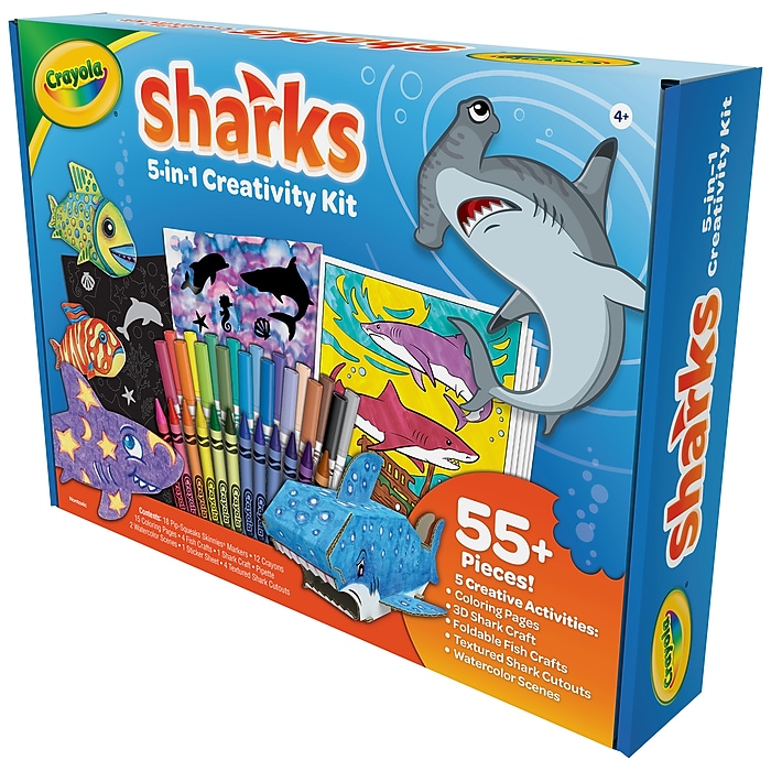 イッツウィン　大人気５種類セット Crayola Sharks 5-in-1 Creativity Kit, 55/Set (BIN40760