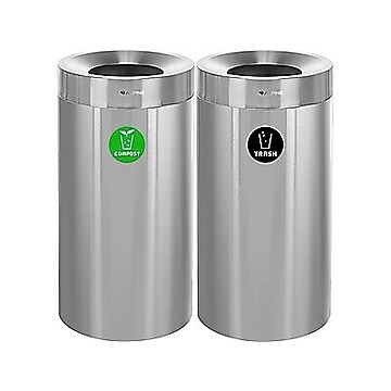 Rubbermaid Commercial Products BRUTE Heavy-Duty Round Trash Garbage Can With Venting Channels 44 Gallon Black Waste Container For Landscapers Construction Restaurants Offices Warehouses Home-655195