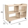 Flash Furniture Bright Beginnings Mobile 4-Section Storage Cart, 24.5"H x 31.5"W x 15.75"D, Brown (MK-KE24251-GG)~#|#~D089AB3E-C404-4410-B38441F3AA85DE4E_sc7