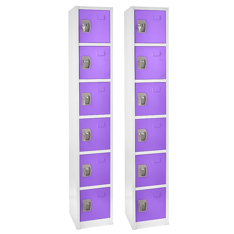 AdirOffice 72'' 6-Tier Purple Storage Locker, 2/Pack (629-206-PUR-2PK) image 1