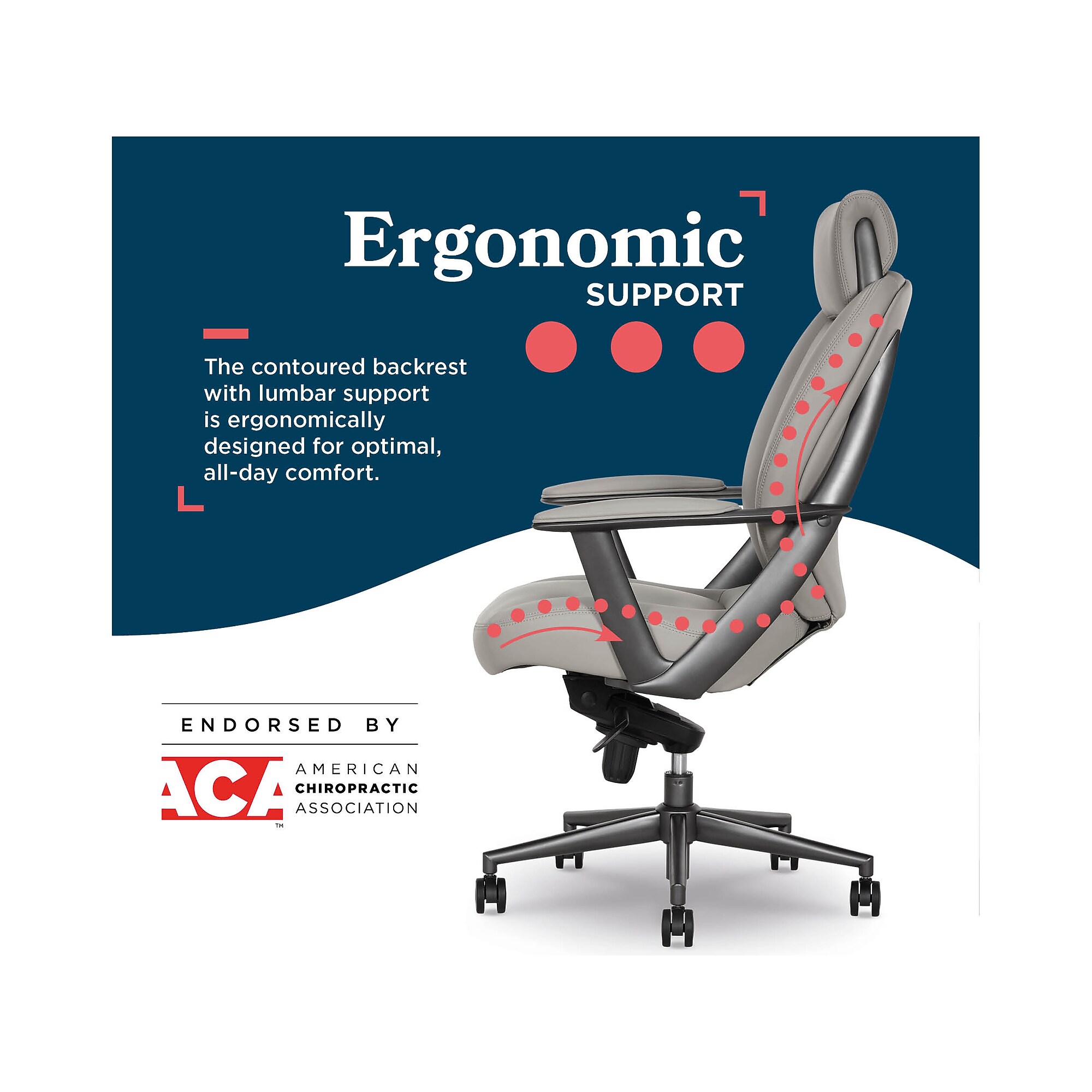 La-Z-Boy Vannes Ergonomic Polyurethane Swivel Executive Chair, Gray (60101-GRY) Sansujyuku sansujyuku.com