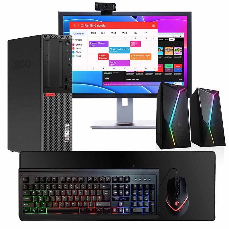 Lenovo ThinkCentre Refurbished Desktop Computer with 22" Monitor, Intel Core i5-8500, 16GB RAM, 500GB SSD, Windows 11 Pro image 1