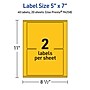 Avery Laser/Inkjet Rectangle Multipurpose Labels, 5" x 7", Bright Yellow, 40/Pack (94258)~#|#~D0A0334F-D1CE-496D-B1B653D71A311AB2_sc7