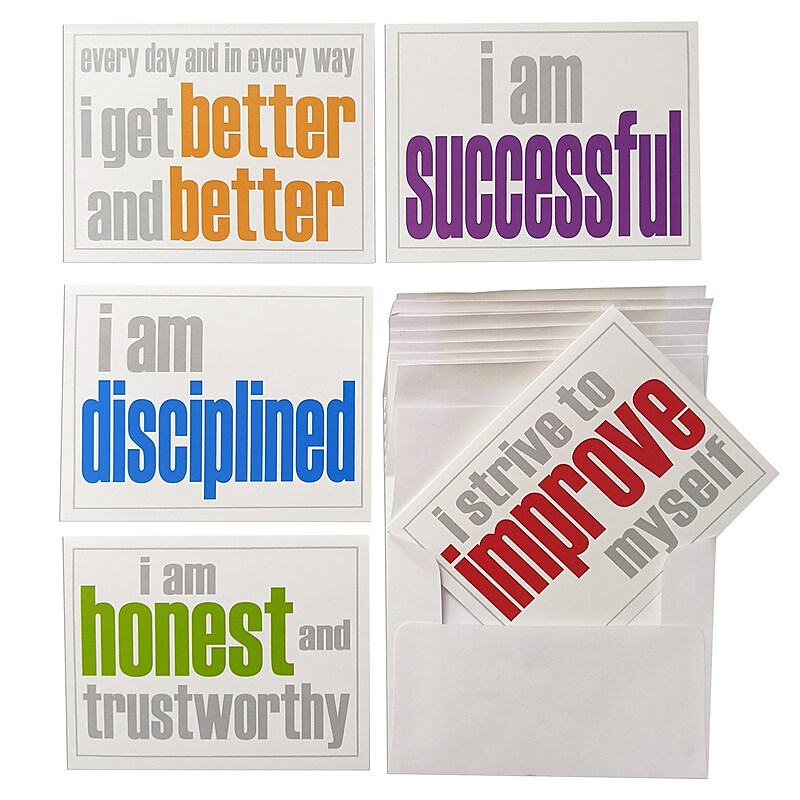 Inspired Minds Inner Strength Booster Uncoated Blank Cards, Multicolored, 10 Cards/Pack, 2/Bundle (ISM52352NC-2) image 1