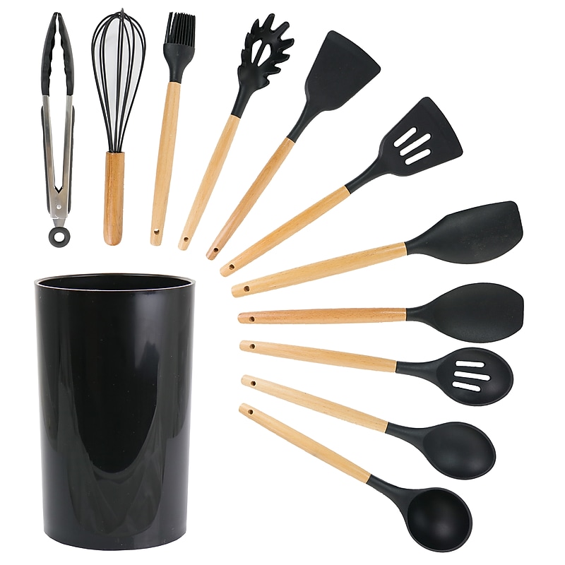 MegaChef Cooking Utensil Set, Black, 12 Piece (937114360M) image 1