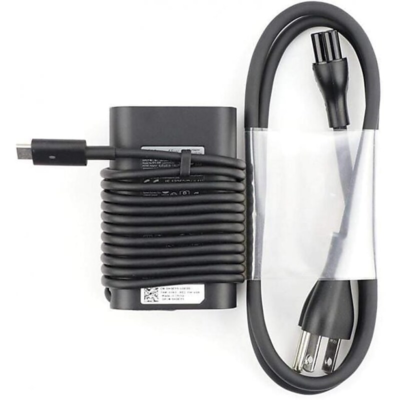 Dell 45W USB-C AC Adapter for Dell XPS, Latitude and Chromebook Laptop, Black (T6V87) image 1
