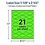 Avery Decorative Edge Multipurpose Labels, 1-1/8" x 2-1/4", Neon Green, 210/Pack (94061)~#|#~D0A960EE-3E8B-460C-917FFF2539612B90_sc7