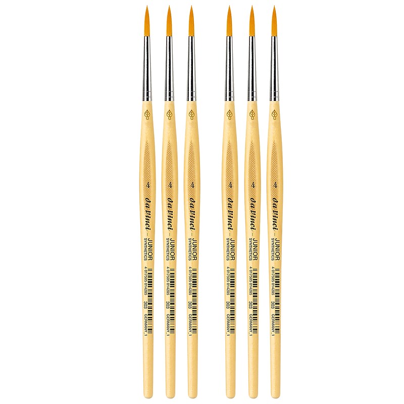 da Vinci JUNIOR Mixed Media Synthetic Bristle, Round Brush, 6/Bundle (DVXVA3034-6) image 1