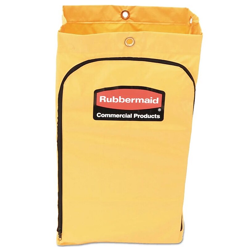 Rubbermaid Cleaning Cart Bag, 24 gal, Vinyl Yellow (RCP1966719) image 1