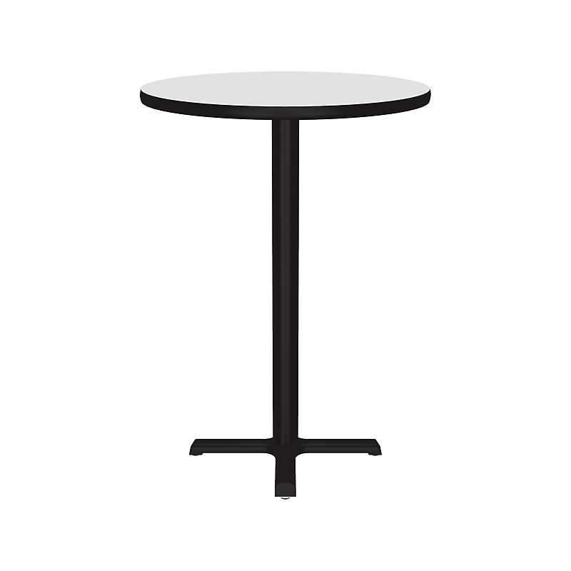 Correll 30" Round Dry-Erase Markerboard Cafe Table, Frosty White/Black (BXB30DER-80) image 1