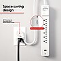 Staples TECH 6-Outlet 2-USB Port Surge Protector, 4', 1800 Joules, White (ST62769)~#|#~D0AEAD0C-8280-4D29-B4F4FEDE1CA57BE9_sc7