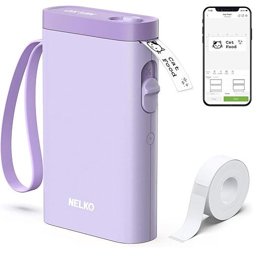 Nelko P21 Portable Bluetooth Thermal Label Printer, Purple (P21PL