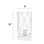 Creekwood Home Geometric Metal Cage 10" LED Table Lamp, White (CWT-1003-WH)~#|#~D0B7908B-D4F9-49B8-B720EAEC4816ABFB_sc7