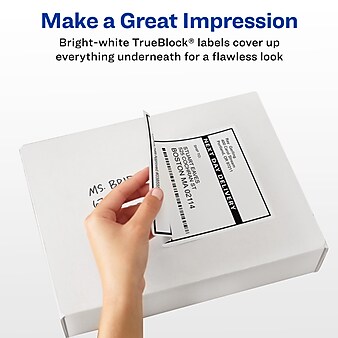 Avery TrueBlock Laser Shipping Labels, 5-1/2" x 8-1/2", White, 2 Labels/Sheet, 100 Sheets/Box (5126)