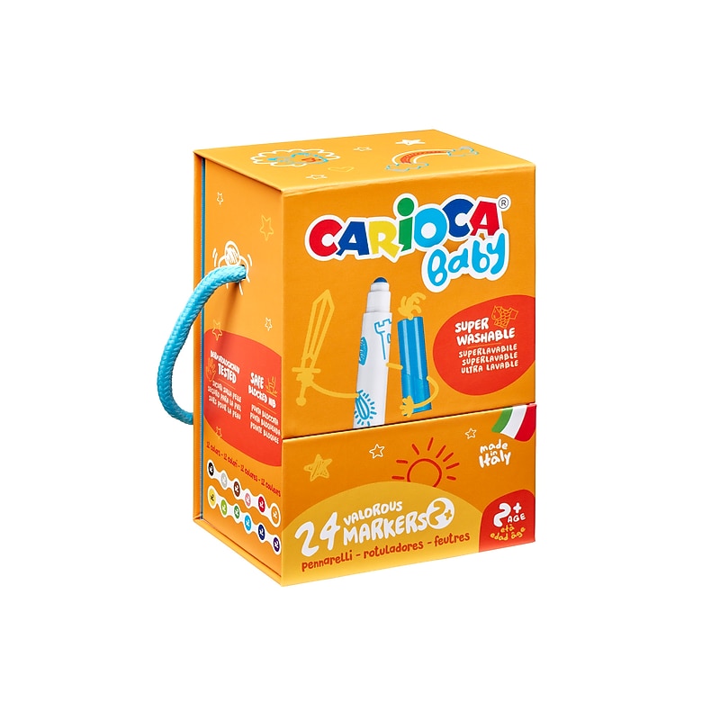 CARIOCA Baby Washable Kids Markers, Rounded Nib, Assorted Colors, 24/Set (CRA46817) image 1