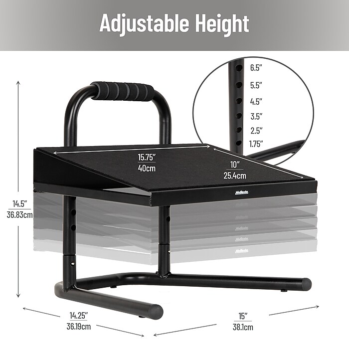 Mind Reader Tilt Adjustable Foot Rest, Black (FTHEIGHT-BLK