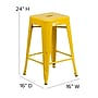 Flash Furniture Kai Indoor-Outdoor Backless Counter Height Stool, Yellow with Teak Seat (CH3132024YLPL2T)~#|#~D0C96002-E806-4D2D-95423CB375E3BC11_sc7